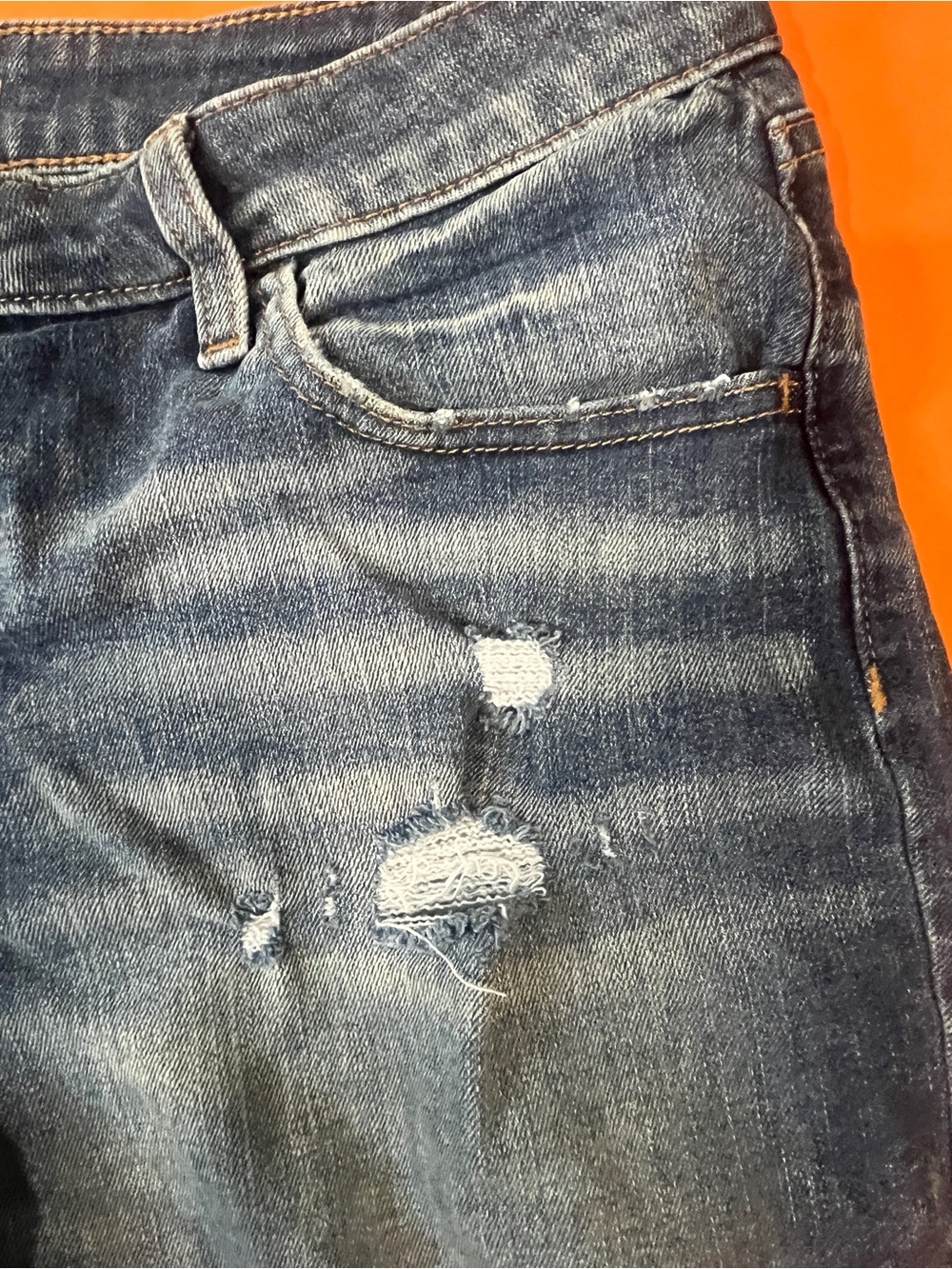 SO Faded Blue Distressed Denim Cutoff Shorts - Picture 4 of 13